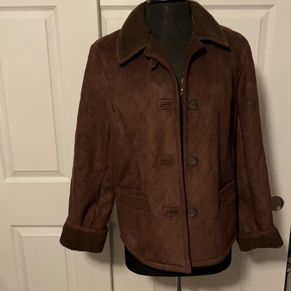Gallery Jackets & Blazers - Women’s Gallery, quilted, fleece lined, button front, walker jacket, size L